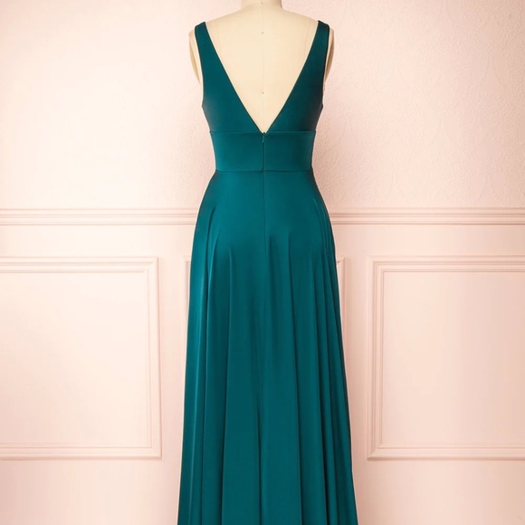 Cinderella divine Emerald Satin Maxi Dress - Picture 3 of 3